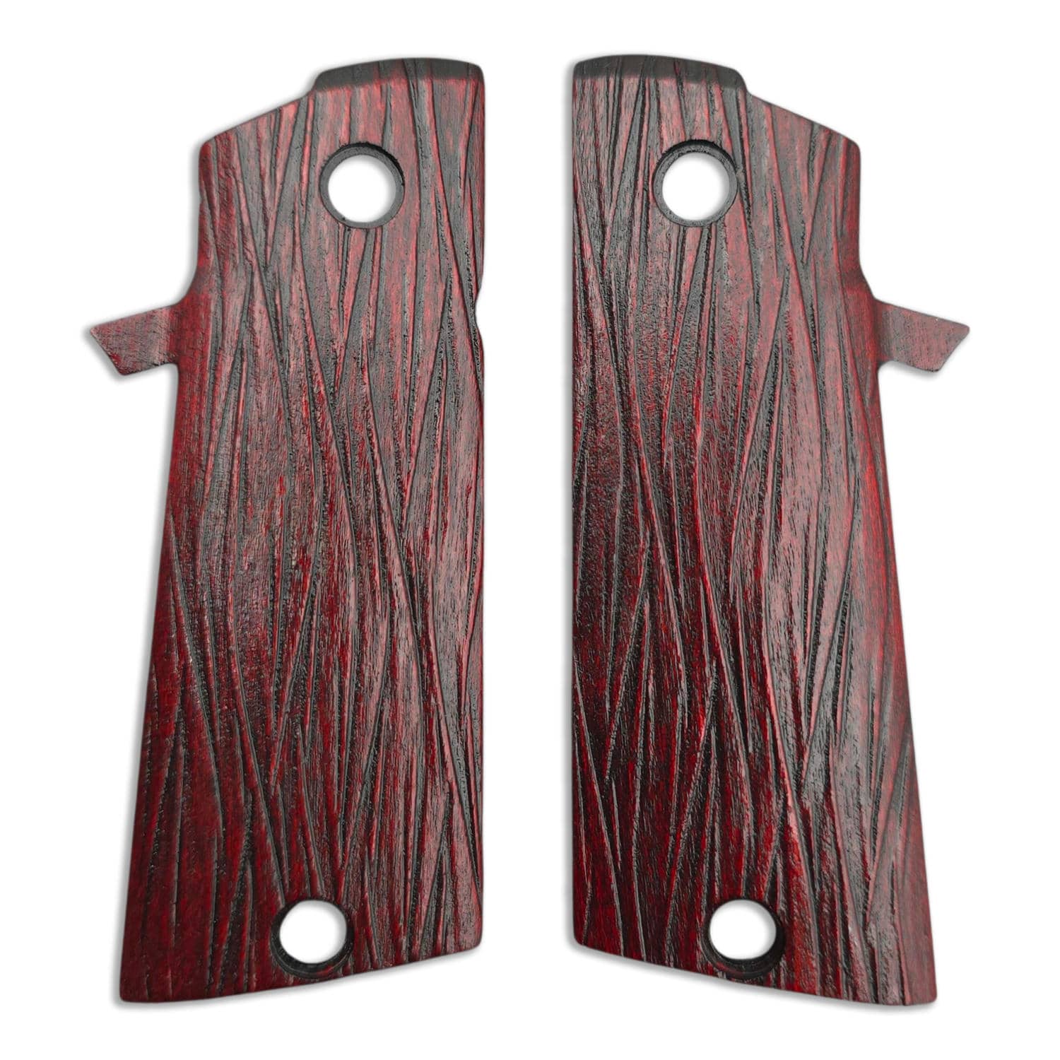 Rock Island M1911 A2 HC maple grips - Fibers Dark Blood / hand-painted