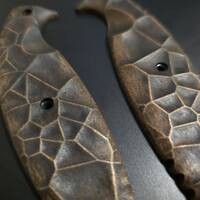 Ka-Bar TDI Law Enforcement Large maple handle scales - Crack V2 (3169) / hand-painted
