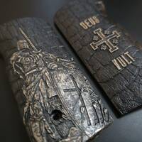 Stechkin APS Maple Grips - Charcoal Deus Vult / Hand-painted