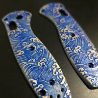 Japan Wave - Benchmade Mini Barrage 585 Knife Scales by Svechnikov Knives