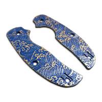 Spyderco Sage 1 maple handle scales - Japan Wave / hand-painted