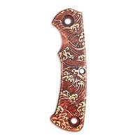 Hinderer Project X maple handle scales - Japan Wave Baroque / hand-painted