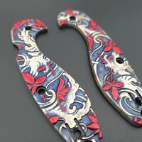 Spyderco Sliverax maple handle scales - Japanese Maple / hand-painted