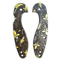 Spyderco Sliverax maple handle scales - Japanese Maple Black Gold / hand-painted