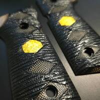 Katana Black Gold Coin - Beretta 92, 92A1, 92G, 92FS, 96, 96A1, 98FS, 98A1, M9, M9A1 Grips