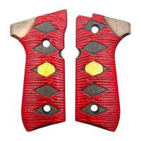 Katana Red Gold Coin - Beretta 92, 92A1, 92G, 92FS, 96, 96A1, 98FS, 98A1, M9, M9A1 Grips