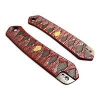 CIVIVI Vision FG maple handle scales - Katana Red Gold Coin / hand-painted
