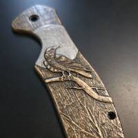 Kershaw Emerson CQC 6K/7K maple handle scales - Moon Raven / hand-painted