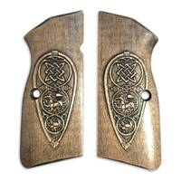 Browning Hi-Power maple grips - Slavic Shield / hand-painted