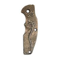 Hinderer Jurassic maple handle scales - Stone Dino / hand-painted