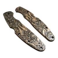 Spyderco Police 4 Lightweight maple handle scales - Tomie / hand-painted
