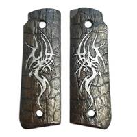 Ruger Mark IV 22/45 maple grips - Charcoal Tribal Dragon / hand-painted