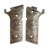 Beretta 92XI, 92GTS maple grips - Vegvisir / hand-painted