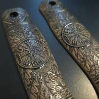 Vegvisir Dark - Fällkniven S1X, S1XB Knife Scales by Svechnikov Knives