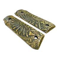 Ruger Mark IV 22/45 Maple Grips - War Chief Green / Hand-painted