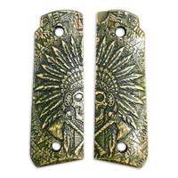 Ruger Mark IV 22/45 maple grips - War Chief Green / hand-painted