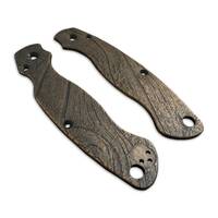 Spyderco Military 2 Cru-Wear maple handle scales - Wood Bark (3169) / hand-painted