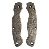 Spyderco Military 2 Cru-Wear maple handle scales - Wood Bark (3169) / hand-painted