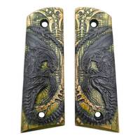Alien Green Black - Gearhead Archery 1911 Slider Bow Grips