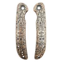 CIVIVI Imperium maple handle scales - Aztec / hand-painted