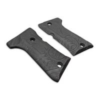 Beretta 92 Compact-Size Maple Grips - Beretta Logo Black / Hand-painted