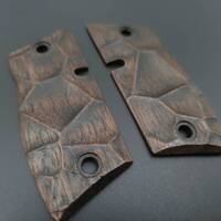 KelTec P15 Metal Walnut Grips - Crack V2 Dark / Hand-painted