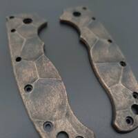 Demko AD20.5 maple handle scales - Crack V2 (3169) / hand-painted