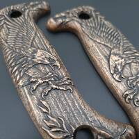 ESEE Junglas maple handle scales - Eagle Arrows / hand-painted