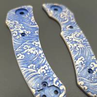 Katz NJ-35/PH-35 maple handle scales - Japan Wave / hand-painted