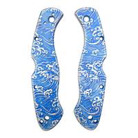 Spyderco Civilian maple handle scales - Japan Wave / hand-painted