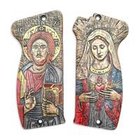 MAC Mle 1950 maple grips - Jesus X Immaculate Heart / hand-painted