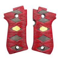 Beretta 85 maple grips - Katana Red Gold Coin / hand-painted