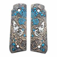 Skull Flowers Blue - Ruger 22/45 Mark IV Grips