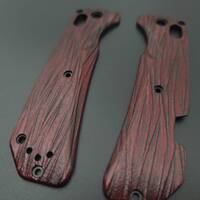 Benchmade Grizzly Creek 15060-2 maple handle scales - Fibers Dark Blood / hand-painted
