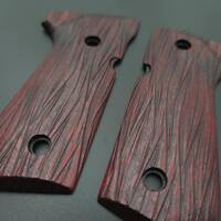 Beretta 92 Full-Size Maple Grips - Fibers Dark Blood / Hand-painted