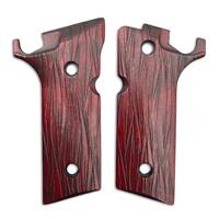 Beretta 92XI, 92GTS maple grips - Fibers Dark Blood / hand-painted