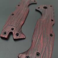 Cold Steel AD-10 maple handle scales - Fibers Dark Blood / hand-painted