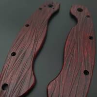 Spyderco Military maple handle scales - Fibers Dark Blood / hand-painted