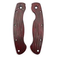 Spyderco Military maple handle scales - Fibers Dark Blood / hand-painted