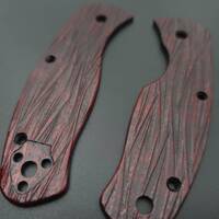 Spyderco Persistence maple handle scales - Fibers Dark Blood / hand-painted