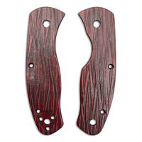 Spyderco Persistence maple handle scales - Fibers Dark Blood / hand-painted