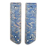 Cold Steel GI Tanto maple handle scales - Japan Wave / hand-painted