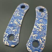 Knafs Lander 4 maple handle scales - Japan Wave / hand-painted