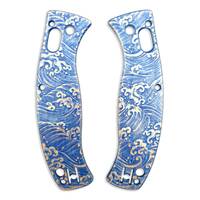 Spyderco D'Allara 3 maple handle scales - Japan Wave / hand-painted