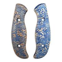 Spyderco Mule Team/2 maple handle scales - Japan Wave / hand-painted