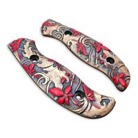 Spyderco Mule Team/2 maple handle scales - Japanese Maple / hand-painted