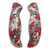 Spyderco Mule Team/2 maple handle scales - Japanese Maple / hand-painted