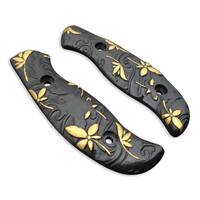 Spyderco Mule Team/2 maple handle scales - Japanese Maple Black Gold / hand-painted
