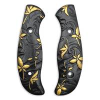 Spyderco Mule Team/2 maple handle scales - Japanese Maple Black Gold / hand-painted