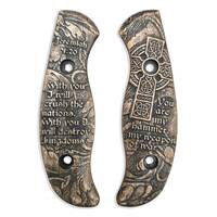 Spyderco Mule Team/2 maple handle scales - Jeremiah 51:20 / hand-painted